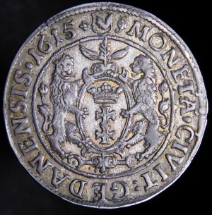 Zygmunt III Waza, Ort 1615, Gdańsk - szeroka kryza, rozeta
