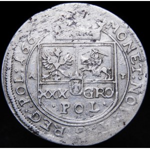 John II Casimir, Tymf 1663 AT, Lviv - small monogram, SALVS