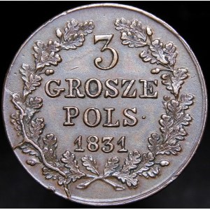 Novembrové povstanie, 3 groše 1831 KG