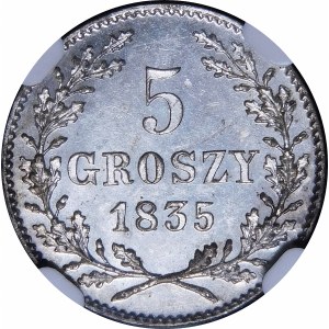 Wolne Miasto Kraków, 5 groszy 1835, Wiedeń - piękne