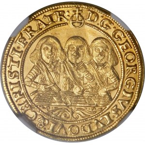 Slezsko - Vévodství legnicko-brzesko-volovské, Tři bratři, Dukát 1653, Brzeg - nádherný
