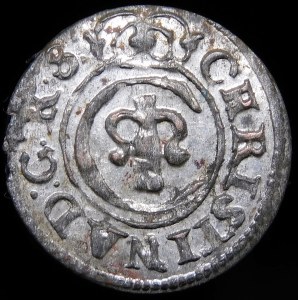 Inflanty - Pod panowaniem szwedzkim, Krystyna Waza, Szeląg 1648, Ryga