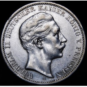 Nemecko, Prusko, Wilhelm II, 3 marky 1908 A Berlín