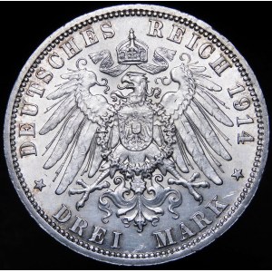 Německo, Anhaltsko, Frederick II, 3 značky 1914 A Berlin