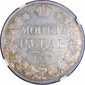 Rosja, Mikołaj I, Rubel 1842 СПБ АЧ Petersburg - WYŚMIENITA