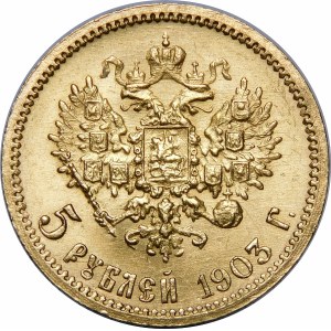 Russland, Nikolaus II, 5 Rubel 1903 AP St. Petersburg