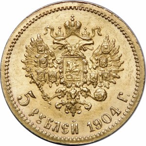 Russland, Nikolaus II, 5 Rubel 1904 AP St. Petersburg