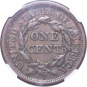 USA, 1 cent 1855 Mladá hlava