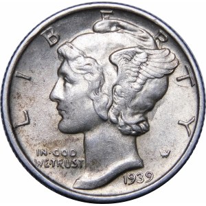 USA, 1 desetník 1939 S Mercury