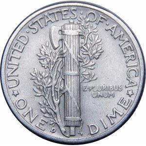 USA, 1 desetník 1939 D Mercury