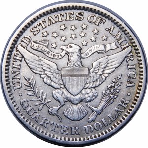 USA, 25 centov Barber 1910