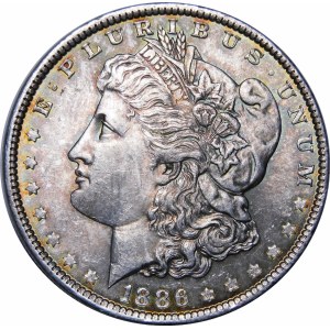 USA, 1 dolar 1886 Morganův dolar