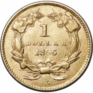 USA, 1 dolár 1856 Hlava indiánskej princeznej, veľká hlava
