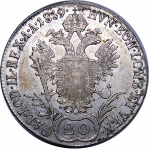 Austria, Franciszek II, 20 krajcarów 1819 A Wiedeń