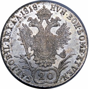 Rakousko, František II, 20 krajcarů 1819 B Kremnica