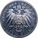 Nemecko, Sasko, Frederick August III, 3 marky 1913 E Muldenhütten
