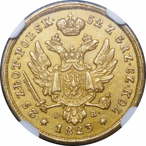Congress Kingdom, Alexander I, 25 gold 1823 IB, Warsaw - rarity