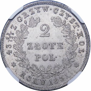 Powstanie Listopadowe, 2 złote 1831 KG - wyśmienity