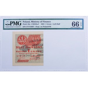 1 grosz 1924 Bilet Zdawkowy ser. CY*