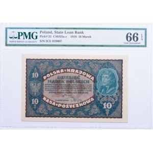 10 Polish marks 1919 2nd Series CE