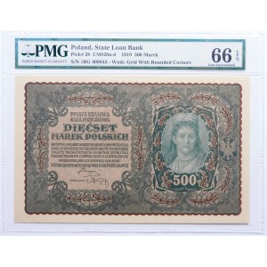 500 polských marek 1919 1. série BG