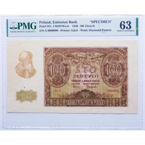 100 zloty 1940 A 0000000 MODEL - RARE