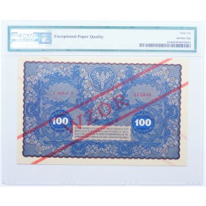 100 Polish marks 1919 I SERIES A 123,456 - MODEL - RARE