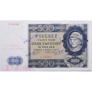 500 złotych 1940 - FAŁSZERSTWO LONDYŃSKIE - A 13…..