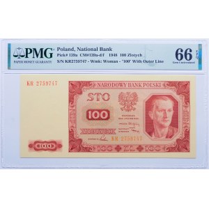 100 złotych 1948 ser. KR
