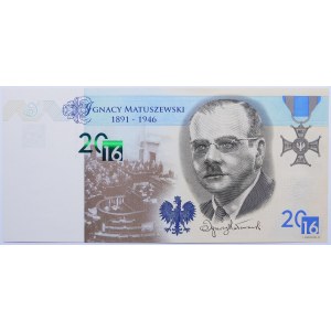 Testovací bankovka PWPW - Matuszewski 2016