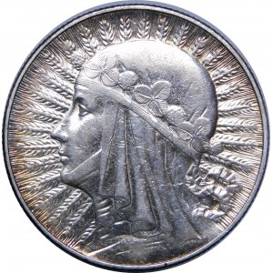 5 zlatých Dámska hlava 1932 ZZM Varšava