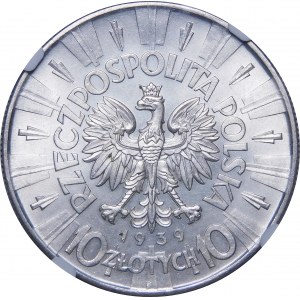 10 złotych Piłsudski 1939 - WYŚMIENITY