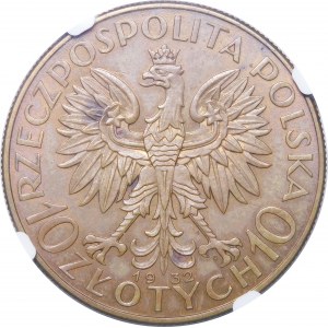 PRÓBA 10 złotych Głowa Kobiety 1932 BRĄZ - NAKŁAD 10 SZTUK