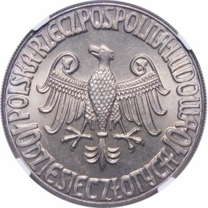 Probe 10 Zloty Kasimir der Große 1964 - Kupfer-Nickel - OHNE SIGNATUR MUSTER
