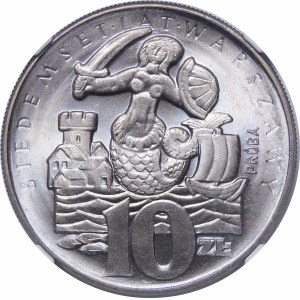 Próba 10 złotych Siedemset Lat Warszawy Syrena 1965 - miedzionikiel