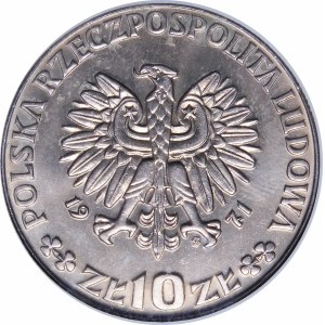 Próba 10 złotych FAO 1971 - miedzionikiel