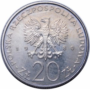 Próba 20 złotych 1980 Łódź 1905 - miedzionikiel