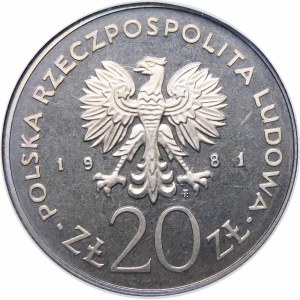 Próba 20 złotych Barbakan 1981 - miedzionikiel