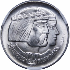 100 zlatá vzorka Mieszko a Dabrowka 1966 - striebro
