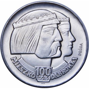 Próba 100 złotych Mieszko i Dąbrówka 1966 - srebro