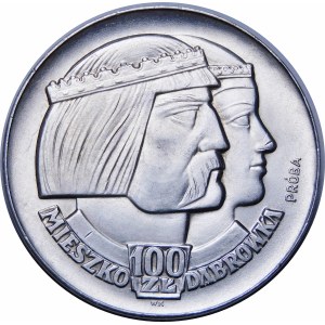 100 Gold Probe Mieszko und Dabrowka 1966 - Silber