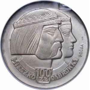 Próba 100 złotych Mieszko i Dąbrówka 1966 - srebro