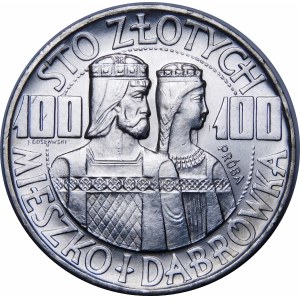 Próba 100 złotych Mieszko i Dąbrówka 1966 - srebro