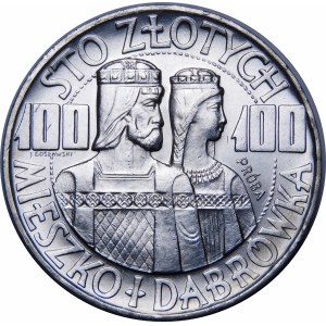 Sample 100 gold Mieszko and Dabrowka 1966 - silver