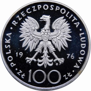 Próba 100 złotych Kazimierz Pułaski 1976 - srebro