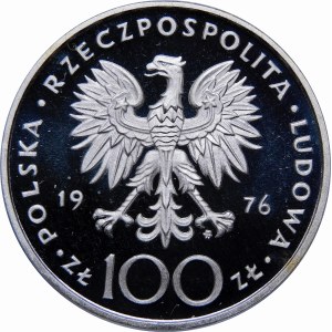 Vzorka 100 zlatých Casimir Pulaski 1976 - striebro