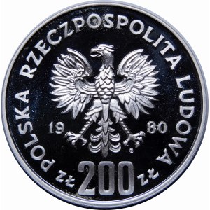 Zlatý proof 200 Boleslav Chrobrý 1980 - stříbro