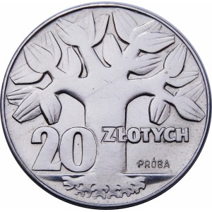 PRÓBA NIKIEL 20 złotych 1964 Drzewo