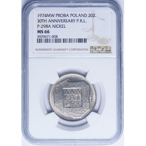 PRÓBA NIKIEL 20 złotych 1974 XXX LAT PRL