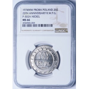 PRÓBA NIKIEL 20 złotych 1974 XXX LAT RWPG